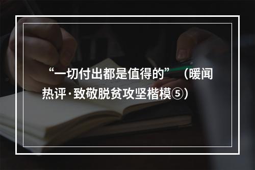 “一切付出都是值得的”（暖闻热评·致敬脱贫攻坚楷模⑤）