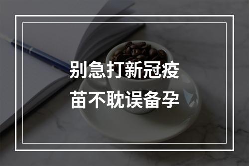 别急打新冠疫苗不耽误备孕