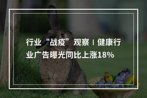 行业“战疫”观察∣健康行业广告曝光同比上涨18%
