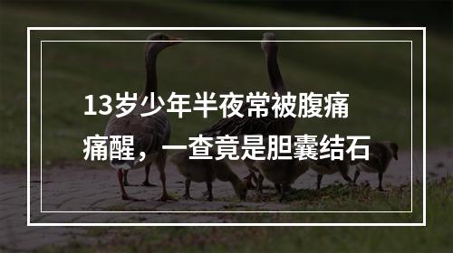 13岁少年半夜常被腹痛痛醒，一查竟是胆囊结石