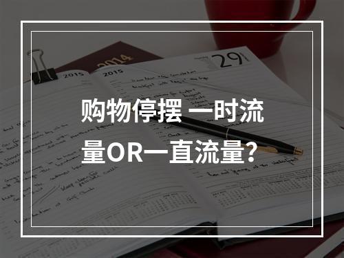 购物停摆 一时流量OR一直流量？