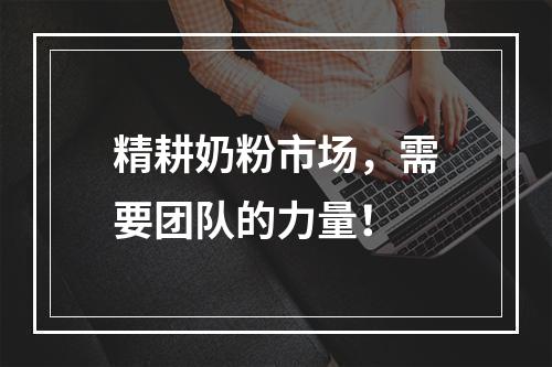 精耕奶粉市场，需要团队的力量！