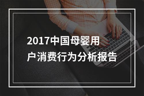 2017中国母婴用户消费行为分析报告