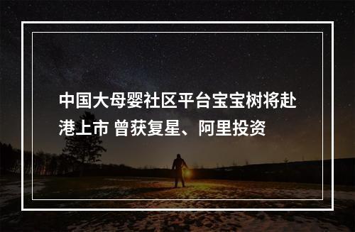 中国大母婴社区平台宝宝树将赴港上市 曾获复星、阿里投资