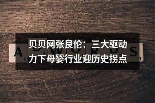 贝贝网张良伦：三大驱动力下母婴行业迎历史拐点