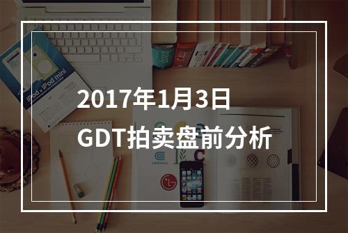 2017年1月3日GDT拍卖盘前分析