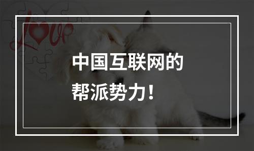 中国互联网的帮派势力！