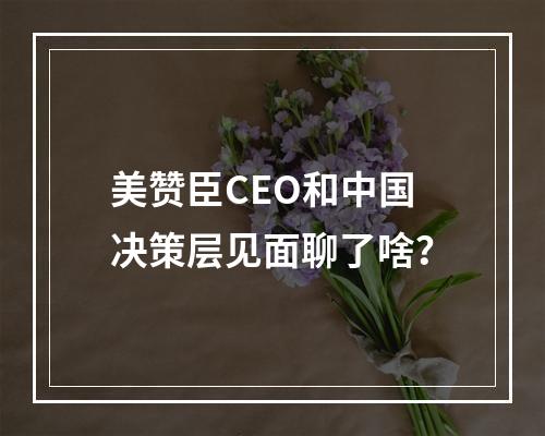 美赞臣CEO和中国决策层见面聊了啥？