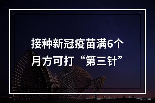 接种新冠疫苗满6个月方可打“第三针”