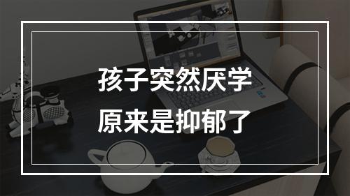 孩子突然厌学原来是抑郁了