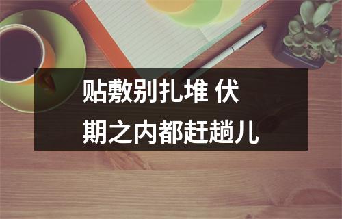 贴敷别扎堆 伏期之内都赶趟儿