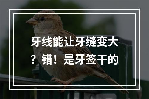 牙线能让牙缝变大？错！是牙签干的