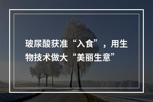 玻尿酸获准“入食”，用生物技术做大“美丽生意”