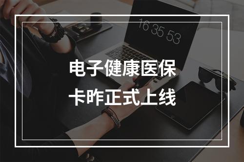 电子健康医保卡昨正式上线