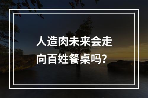 人造肉未来会走向百姓餐桌吗？