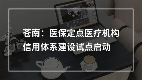 苍南：医保定点医疗机构信用体系建设试点启动
