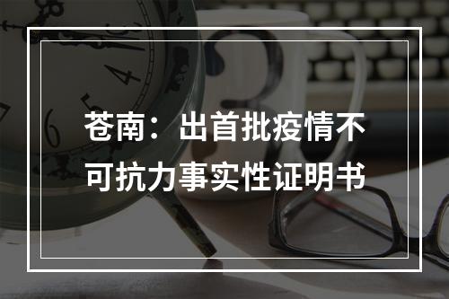 苍南：出首批疫情不可抗力事实性证明书