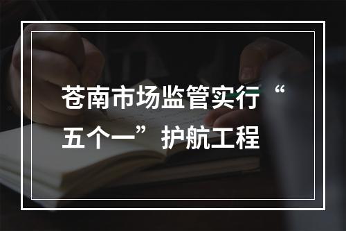 苍南市场监管实行“五个一”护航工程