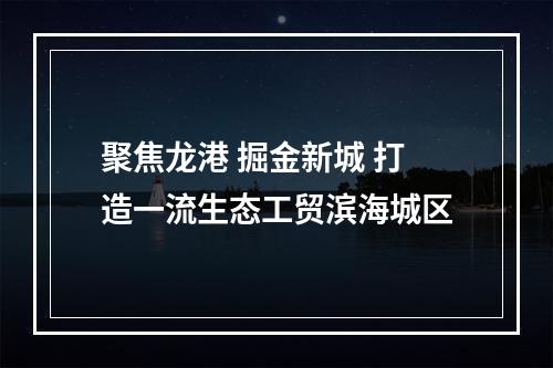 聚焦龙港 掘金新城 打造一流生态工贸滨海城区