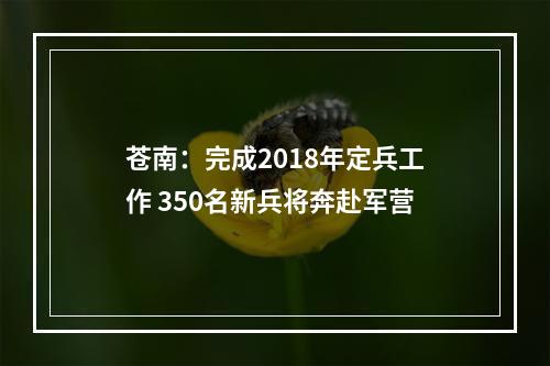 苍南：完成2018年定兵工作 350名新兵将奔赴军营
