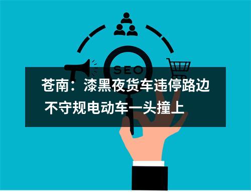 苍南：漆黑夜货车违停路边 不守规电动车一头撞上