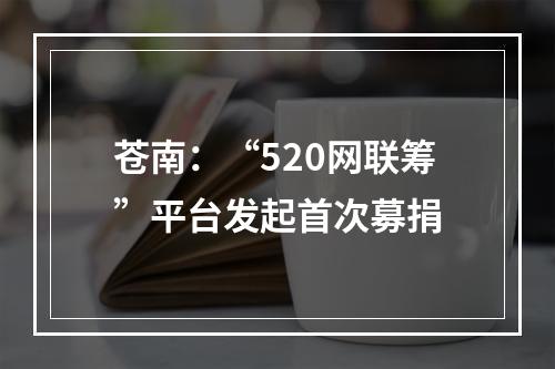 苍南：“520网联筹”平台发起首次募捐