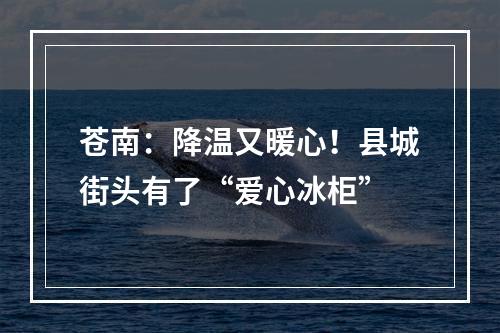 苍南：降温又暖心！县城街头有了“爱心冰柜”