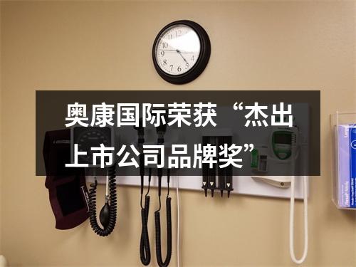 奥康国际荣获“杰出上市公司品牌奖”