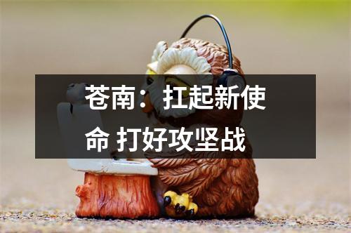 苍南：扛起新使命 打好攻坚战