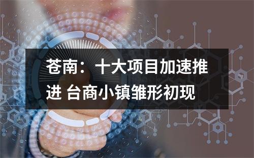 苍南：十大项目加速推进 台商小镇雏形初现