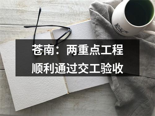 苍南：两重点工程顺利通过交工验收
