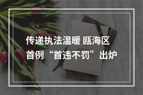 传递执法温暖 瓯海区首例“首违不罚”出炉