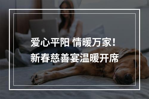 爱心平阳 情暖万家！新春慈善宴温暖开席