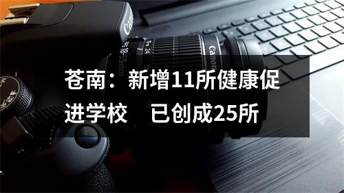 苍南：新增11所健康促进学校　已创成25所
