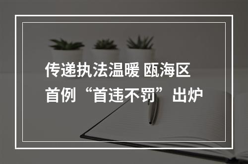 传递执法温暖 瓯海区首例“首违不罚”出炉