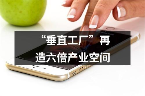 “垂直工厂”再造六倍产业空间