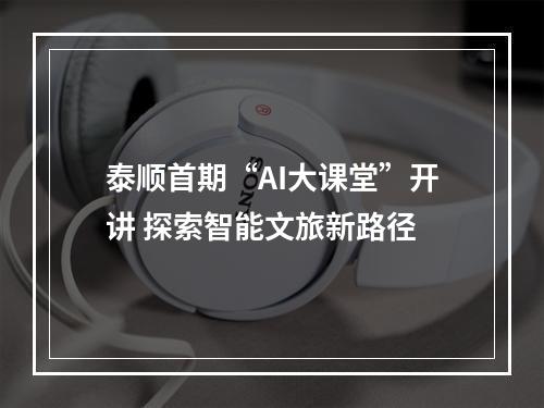 泰顺首期“AI大课堂”开讲 探索智能文旅新路径
