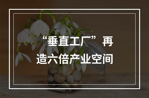 “垂直工厂”再造六倍产业空间