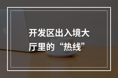 开发区出入境大厅里的“热线”