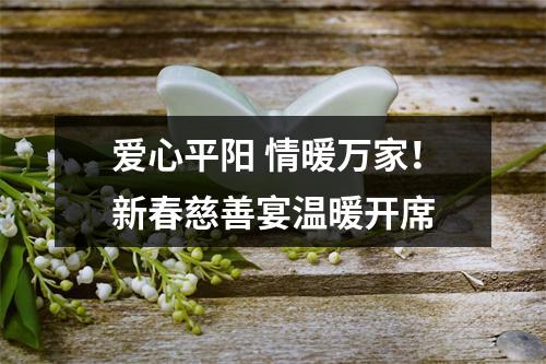 爱心平阳 情暖万家！新春慈善宴温暖开席