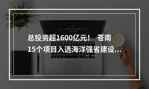 总投资超1600亿元！  苍南15个项目入选海洋强省建设清单