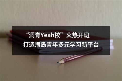“洞青Yeah校”火热开班 打造海岛青年多元学习新平台