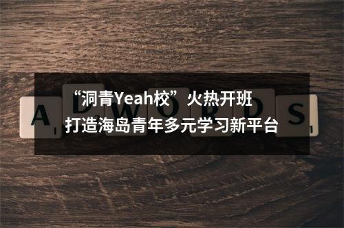“洞青Yeah校”火热开班 打造海岛青年多元学习新平台