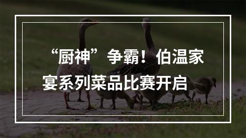 “厨神”争霸！伯温家宴系列菜品比赛开启