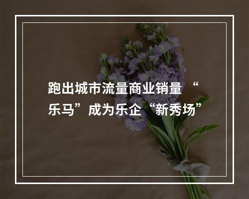 跑出城市流量商业销量 “乐马”成为乐企“新秀场”