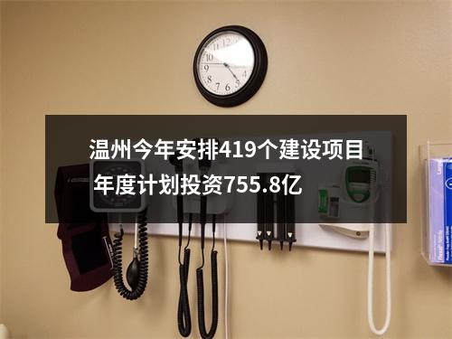 温州今年安排419个建设项目 年度计划投资755.8亿