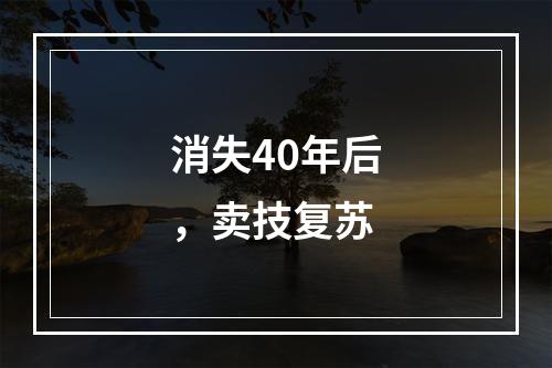 消失40年后，卖技复苏