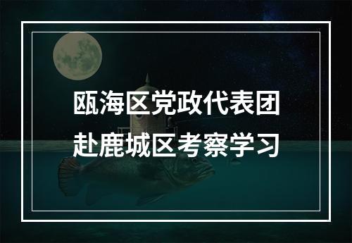 瓯海区党政代表团赴鹿城区考察学习