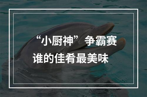 “小厨神”争霸赛 谁的佳肴最美味