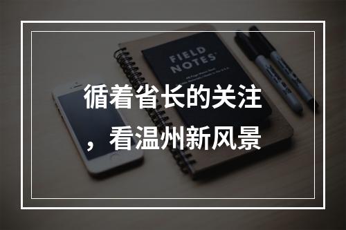 循着省长的关注，看温州新风景